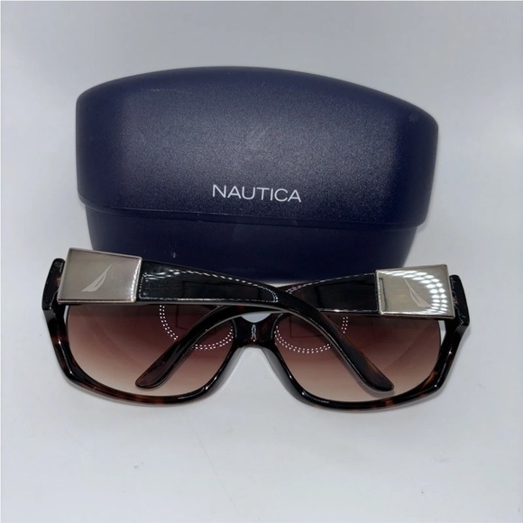 Nautical Rectangle Brown Tortoise Sunglasses Womens Lightweight With Hard Case - Picture 3 of 7